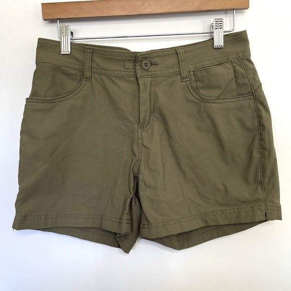 Prana Pants - Prana Womens Standard Fit Halle Hike Short Size 2/05 Green Stretch Nylon 1971191